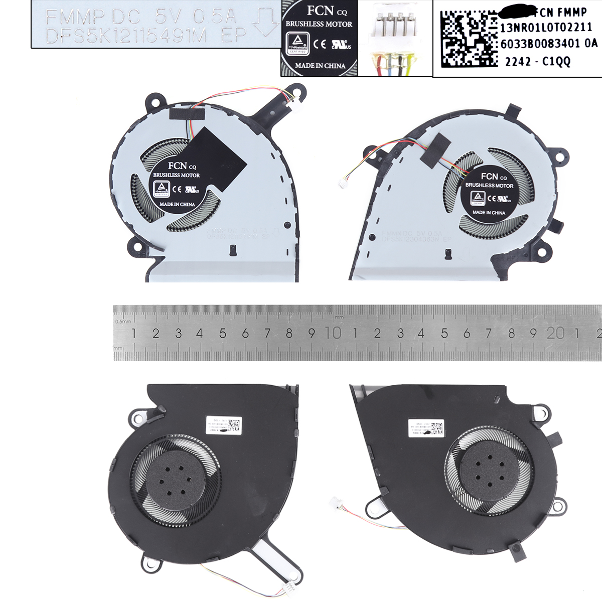 Picture of New Replacement CPU Cooling Fan For ASUS ROG Strix G531 G531G G531GT G531GU/GD/GW 5V(ORG). N/A Layout